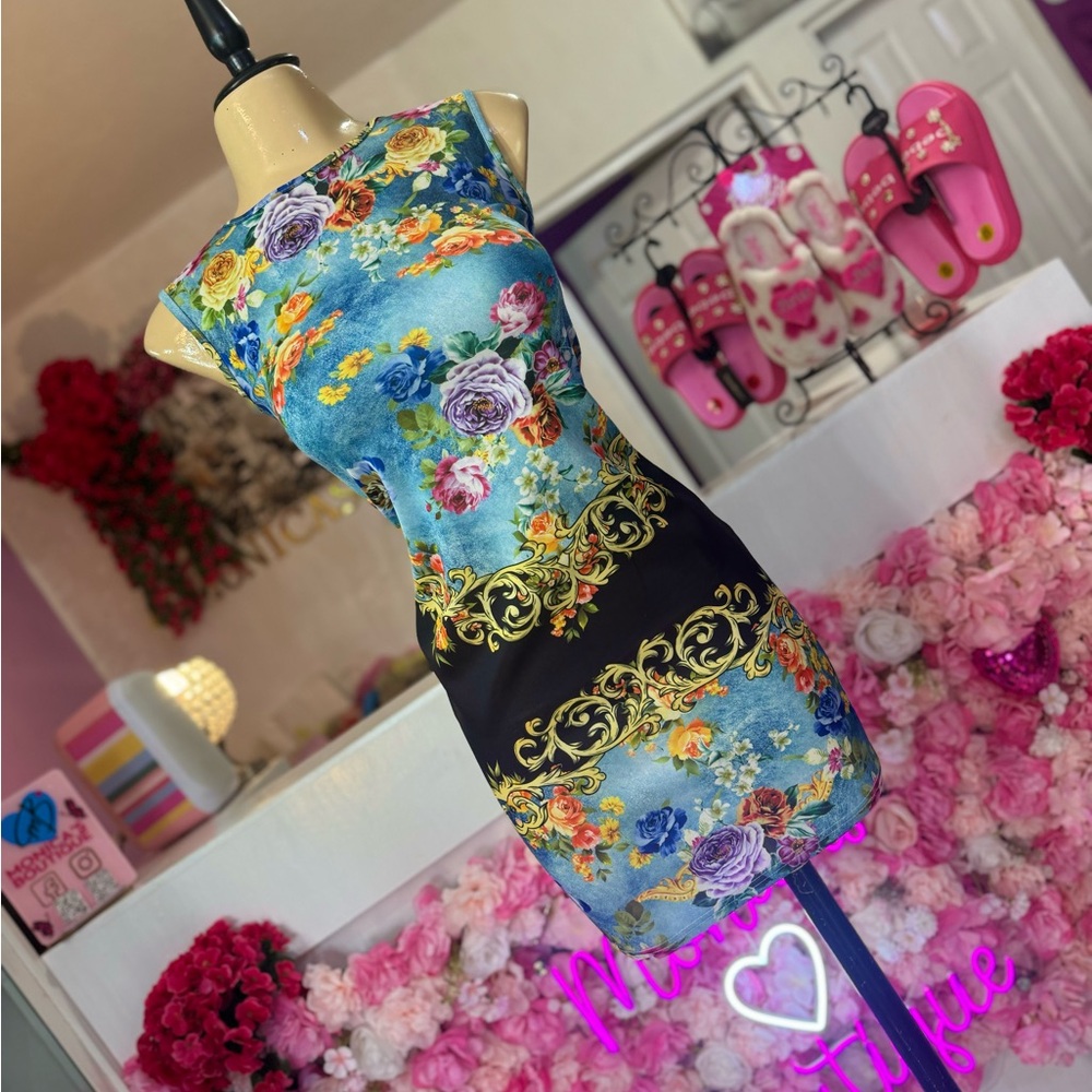 Floral Print Sleeveless Dress